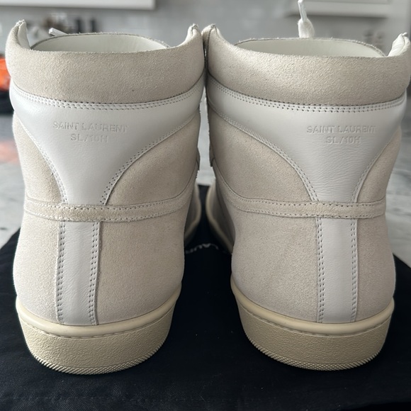 SAINT LAURENT SL10H SUEDE HI-TOP SNEAKERS - WHITE - SIZE 43/10 - Picture 4 of 7